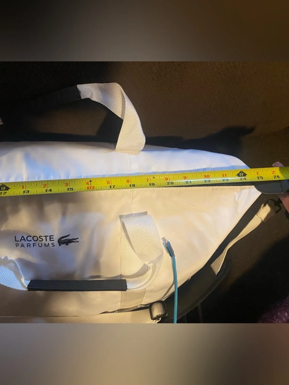 Lacoste Parfums White and Black Travel Duffle